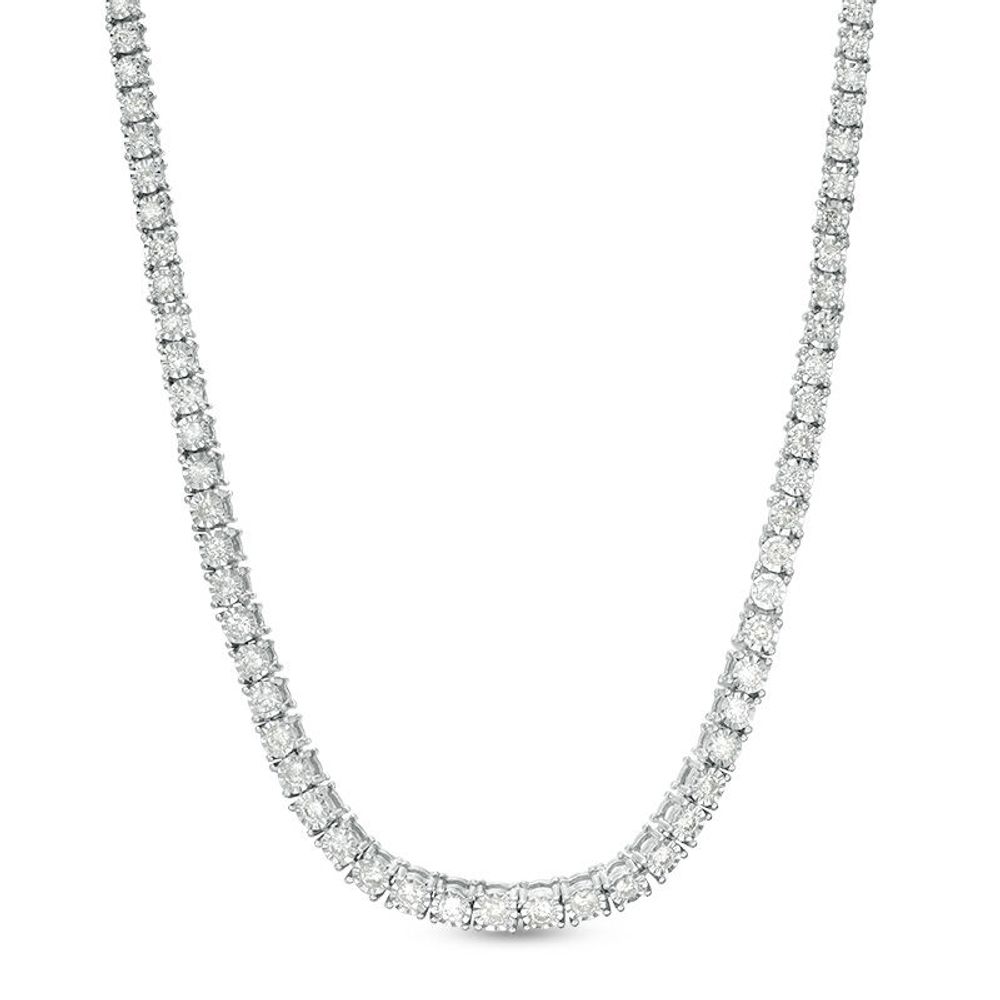 2.95 CT. T.W. Diamond Tennis Necklace in 10K White Gold|Peoples Jewellers