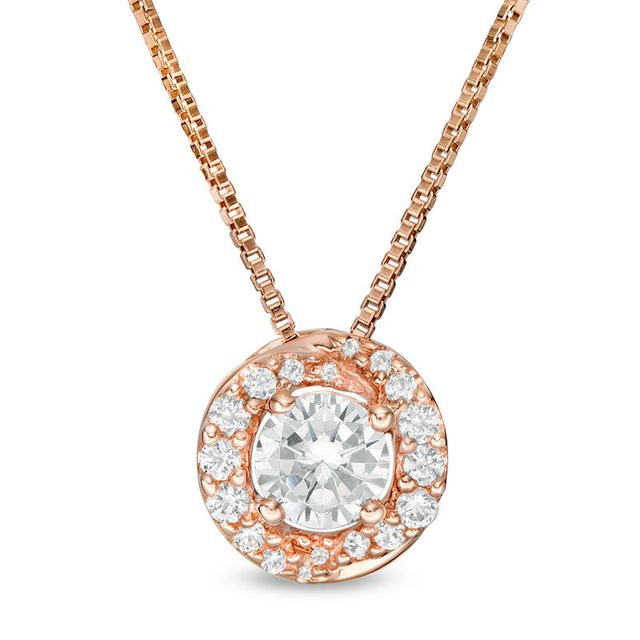 0.50 CT. T.W. Diamond Frame Swirl Pendant in 14K Rose Gold|Peoples Jewellers