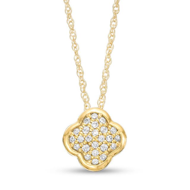 0.07 CT. T.W. Diamond Clover Pendant in 10K Gold