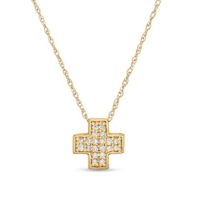 0.06 CT. T.W. Diamond Cross Pendant in 10K Gold|Peoples Jewellers