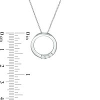 0.10 CT. T.W. Diamond Three Stone Open Circle Pendant in 10K White Gold|Peoples Jewellers