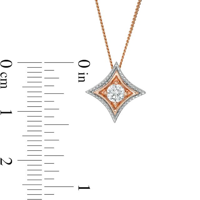 0.18 CT. Certified Canadian Diamond Solitaire Pendant in 10K Two-Tone Gold (I/I2)|Peoples Jewellers