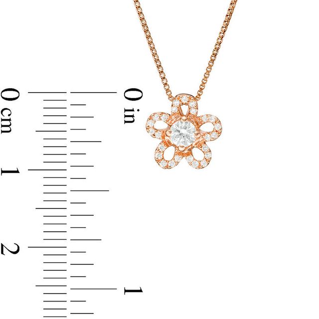 0.25 CT. T.W. Diamond Flower Pendant in 10K Rose Gold|Peoples Jewellers