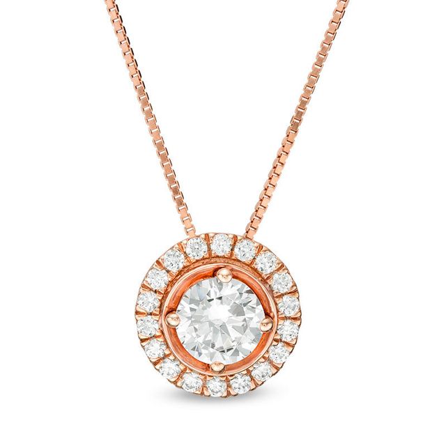 CT. T.W. Diamond Frame Pendant in 14K Rose Gold|Peoples Jewellers