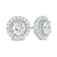 2.00 CT. T.W. Diamond Frame Stud Earrings in 14K White Gold|Peoples Jewellers