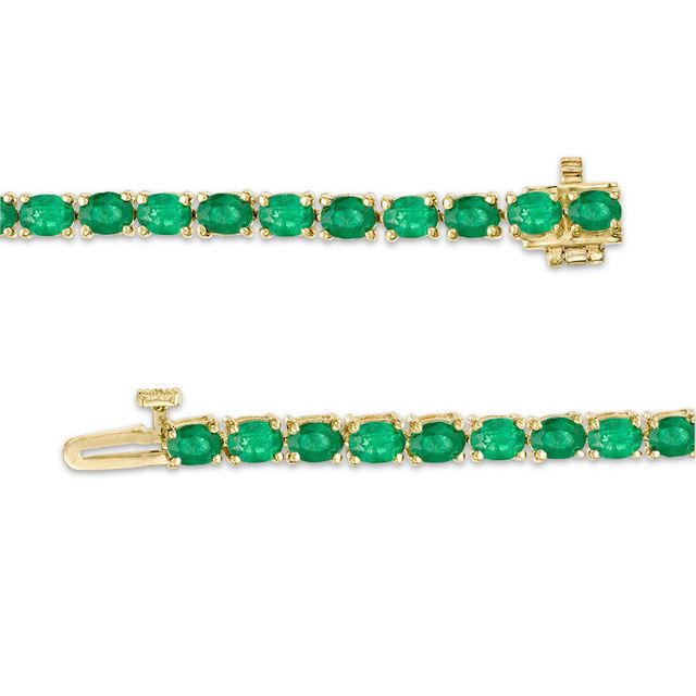 EFFY™ Collection Oval Emerald Tennis Bracelet in 14K Gold|Peoples Jewellers