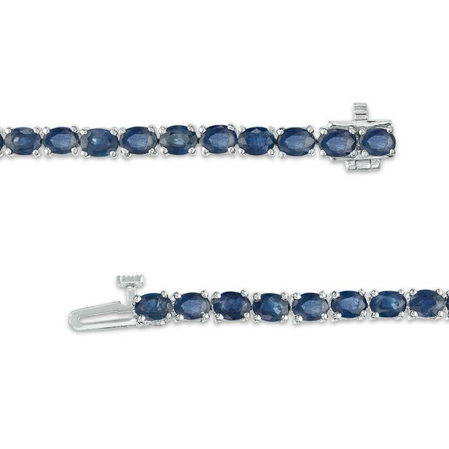 EFFY™ Collection Oval Blue Sapphire Tennis Bracelet in 14K White Gold|Peoples Jewellers