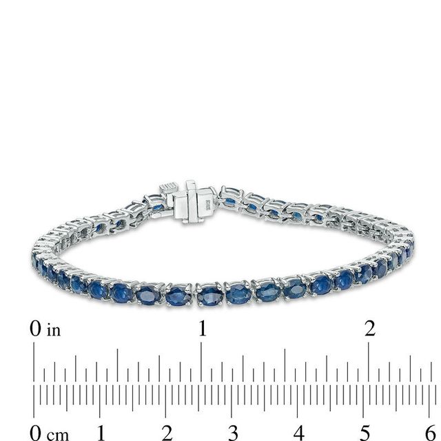 EFFY™ Collection Oval Blue Sapphire Tennis Bracelet in 14K White Gold|Peoples Jewellers