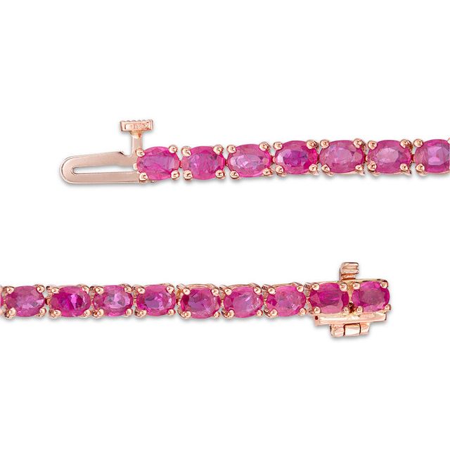 EFFY™ Collection Oval Ruby Tennis Bracelet in 14K Rose Gold|Peoples Jewellers