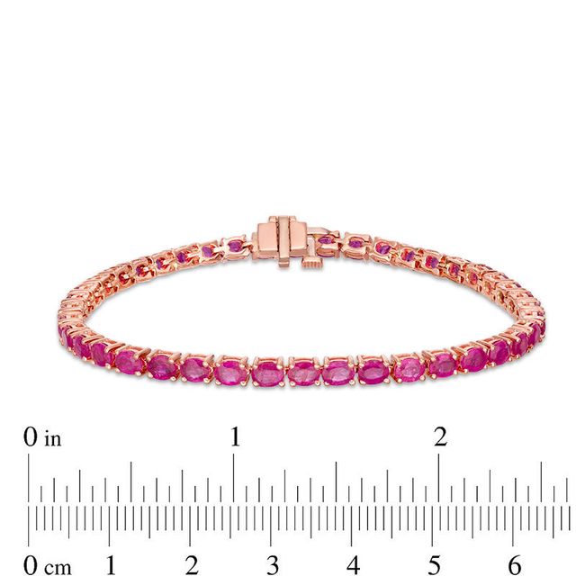 EFFY™ Collection Oval Ruby Tennis Bracelet in 14K Rose Gold|Peoples Jewellers