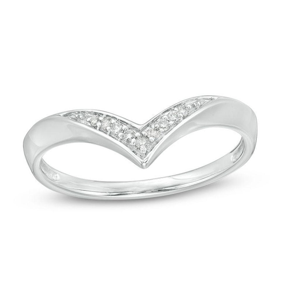 0.04 CT. T.W. Diamond Chevron Ring in Sterling Silver|Peoples Jewellers