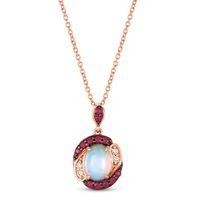 Le Vian® Neopolitan Opal™, Passion Ruby™ and 0.04 CT. T.W. Crème Brûlée Diamonds™ Pendant in 14K Strawberry Gold™|Peoples Jewellers
