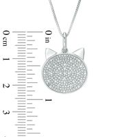 0.10 CT. T.W. Diamond Cat Face Pendant in Sterling Silver|Peoples Jewellers