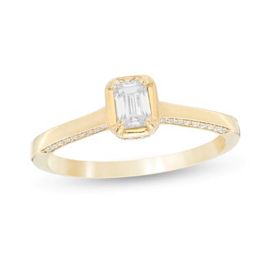 0.45 CT. T.W. Certified Canadian Emerald-Cut Diamond Solitaire Engagement Ring in 14K Gold (I/SI2)|Peoples Jewellers