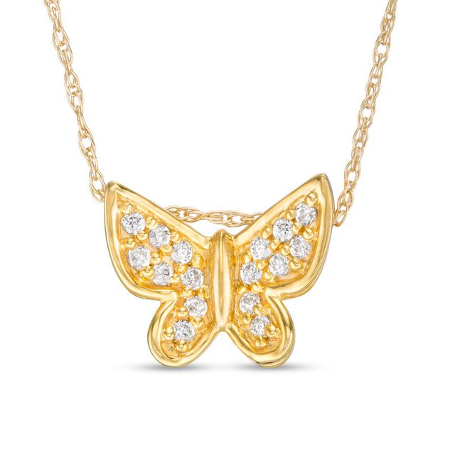0.09 CT. T.W. Diamond Butterfly Pendant in 10K Gold|Peoples Jewellers