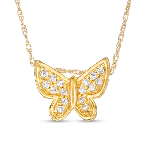 0.09 CT. T.W. Diamond Butterfly Pendant in 10K Gold