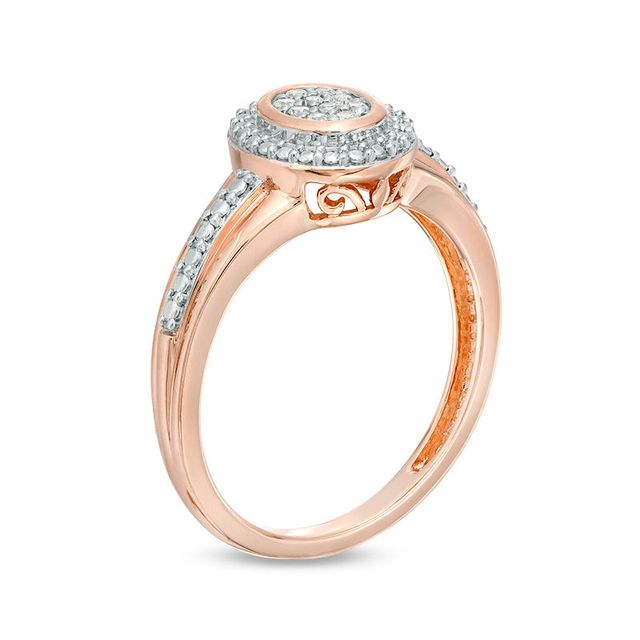 0.07 CT. T.W. Composite Diamond Oval Frame Ring in 10K Rose Gold|Peoples Jewellers