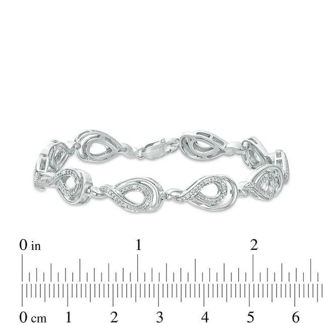 0.10 CT. T.W. Diamond Teardrop Bracelet in Sterling Silver