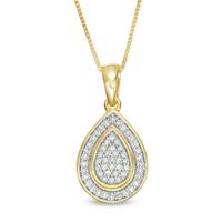 0.24 CT. T.W. Composite Diamond Teardrop Pendant in 10K Gold|Peoples Jewellers