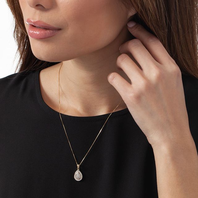 0.24 CT. T.W. Composite Diamond Teardrop Pendant in 10K Gold|Peoples Jewellers