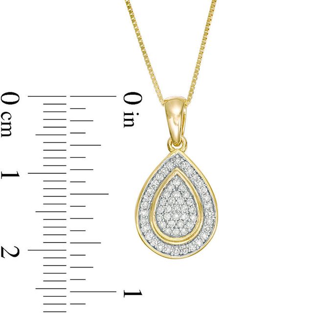 0.24 CT. T.W. Composite Diamond Teardrop Pendant in 10K Gold|Peoples Jewellers