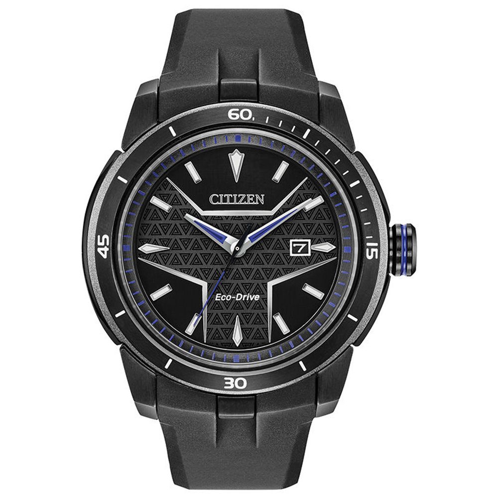 Men's Citizen Eco-Drive® Black Panther Black IP Strap Watch with Black Dial (Model: AW1615-05W)|Peoples Jewellers