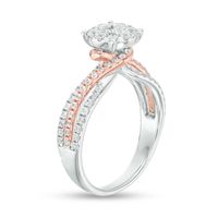 0.75 CT. T.W. Composite Diamond Bypass Multi-Row Engagement Ring in 10K Two-Tone Gold|Peoples Jewellers