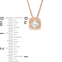 0.37 CT. T.W. Diamond Cushion Frame Pendant in 14K Rose Gold|Peoples Jewellers