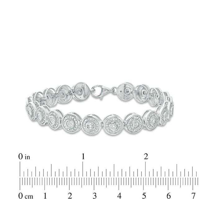 Peoples 100-Year Anniversary 0.25 CT. T.W. Diamond Bracelet in Sterling Silver - 7.25"|Peoples Jewellers