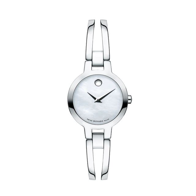 Ladies' Movado Amorosa®Bangle Watch with White Mother-of-Pearl Dial (Model: 0607357)|Peoples Jewellers
