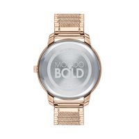 Ladies' Movado Bold® Rose-Tone IP Mesh Watch with Rose-Tone Dial (Model: 3600596)|Peoples Jewellers