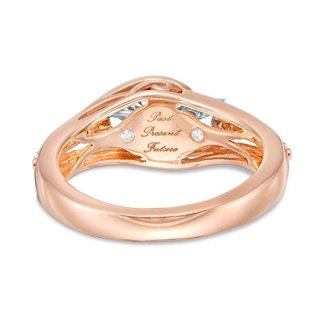 0.50 CT. T.W. Diamond Past Present Future® Bypass Engagement Ring in 10K Rose Gold|Peoples Jewellers