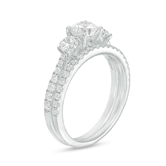 1.50 CT. T.W. Diamond Past Present Future® Bridal Set in 14K White Gold|Peoples Jewellers