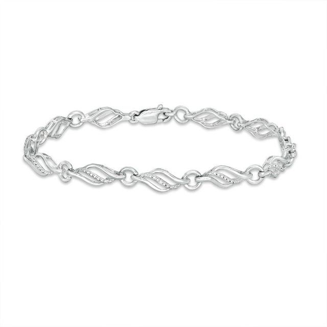 Diamond Accent Flame Bracelet in Sterling Silver - 7.5"