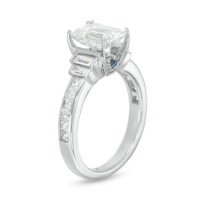 Vera Wang Love Collection 2.58 CT. T.W. Certified Emerald-Cut Diamond Three Stone Ring in 14K White Gold (I/SI2)|Peoples Jewellers