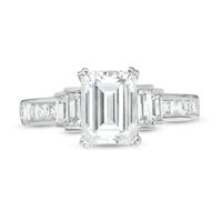 Vera Wang Love Collection 2.58 CT. T.W. Certified Emerald-Cut Diamond Three Stone Ring in 14K White Gold (I/SI2)|Peoples Jewellers