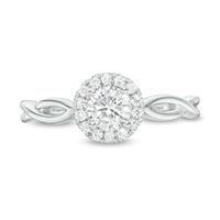 Vera Wang Love Collection 0.58 CT. T.W. Diamond Frame Twist Engagement Ring in 14K White Gold|Peoples Jewellers