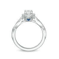 Vera Wang Love Collection 0.58 CT. T.W. Diamond Frame Twist Engagement Ring in 14K White Gold|Peoples Jewellers