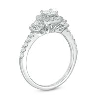 0.75 CT. T.W. Princess-Cut Diamond Past Present Future® Frame Engagement Ring in 14K White Gold|Peoples Jewellers