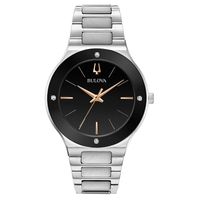 Men's Bulova Futuro Millenia Diamond Accent Watch with Black Dial (Model: 96E117)|Peoples Jewellers