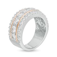 2.00 CT. T.W. Diamond Multi-Row Band in 10K White Gold and 14K Rose Gold Plate|Peoples Jewellers