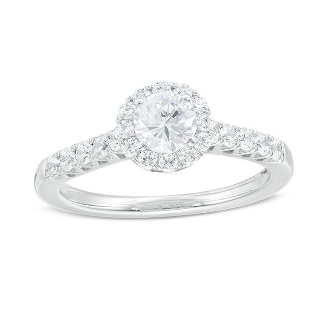 1.00 CT. T.W. Canadian Certified Diamond Frame Engagement Ring in 14K White Gold (I/I1)|Peoples Jewellers