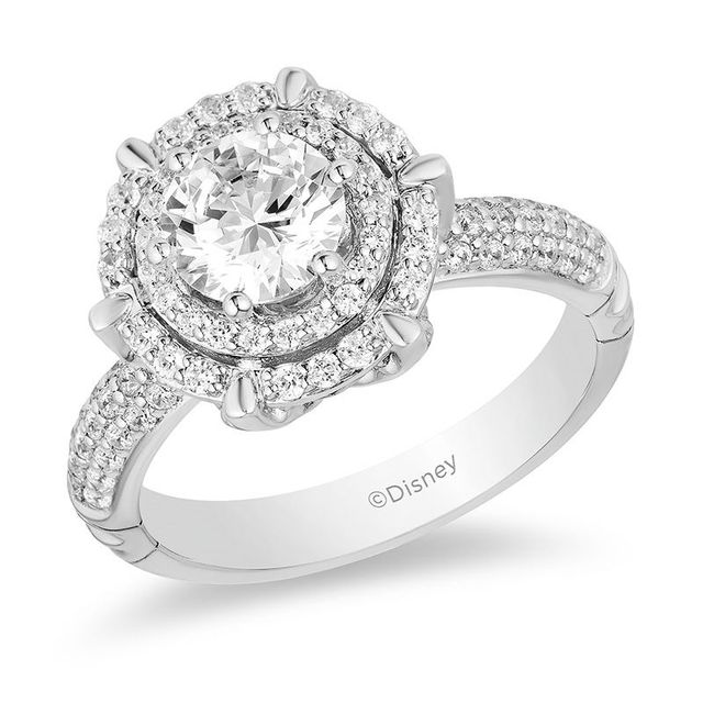 Enchanted Disney Aladdin 1.50 CT. T.W. Diamond Double Frame Engagement Ring in 14K Two-Tone Gold