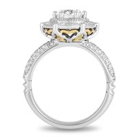 Enchanted Disney Aladdin 1.50 CT. T.W. Diamond Double Frame Engagement Ring in 14K Two-Tone Gold|Peoples Jewellers