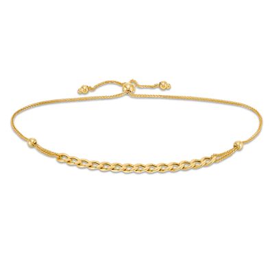 3.6mm Curb Chain Bolo Bracelet in 14K Gold - 9.25"|Peoples Jewellers