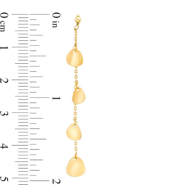Flower Petal Station Chain Drop Earrings in 14K Gold|Peoples Jewellers