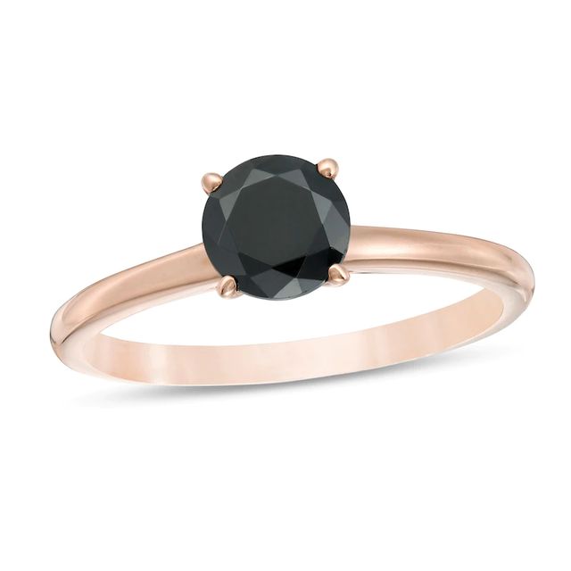 CT. Black Diamond Solitaire Engagement Ring in 10K Rose Gold|Peoples Jewellers