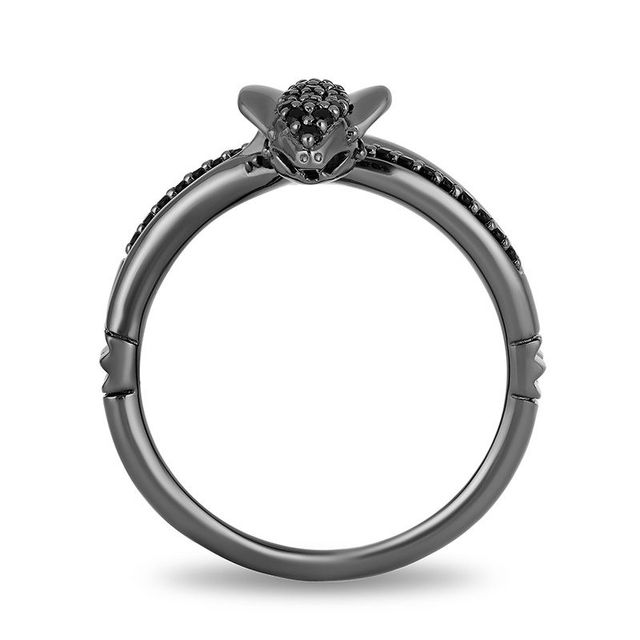 Enchanted Disney Villains Jafar 0.20 CT. T.W. Black Diamond Snake Ring in Sterling Silver with Black Rhodium|Peoples Jewellers