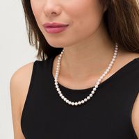 6.0-6.5mm Akoya Cultured Pearl Strand Necklace with 14K Gold Clasp|Peoples Jewellers