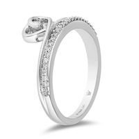 Hallmark Diamonds Love 0.10 CT. T.W. Diamond Heart Ring in Sterling Silver|Peoples Jewellers